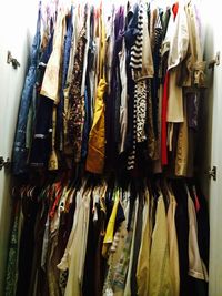 Panoramic view of clothes hanging at store