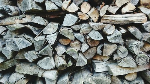 Full frame shot of logs