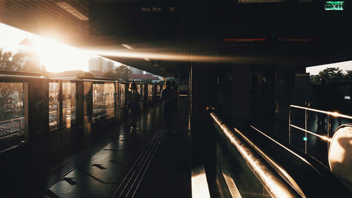 Blurred motion of railroad station platform