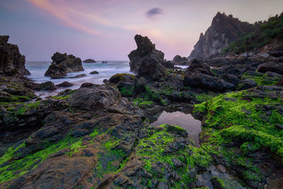 Magical sunset at watulumbung beach