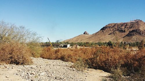 Scenic view of landscape against clear sky