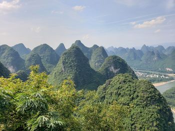 Scenic view of mountains against sky