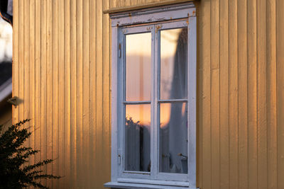 Close-up of window of building