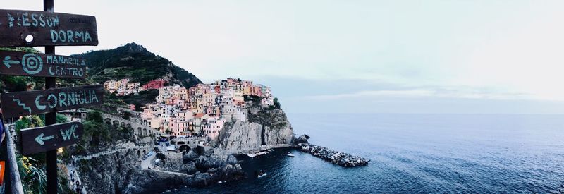 Sunset panorama of corniglia, cinque-torre, italy.