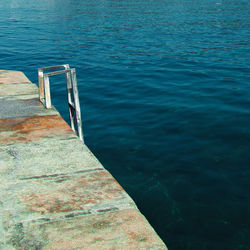High angle view of pier over sea