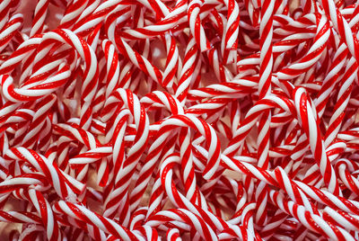 Full frame shot of candy canes for sale