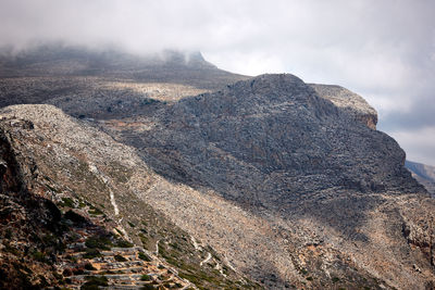Scenic view of mountain range against sky