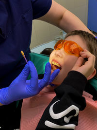 Young patient in the dentist's office. dental treatment.