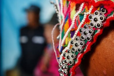 Close-up of multi colored man