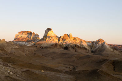 Scenic view of mountains against clear sky