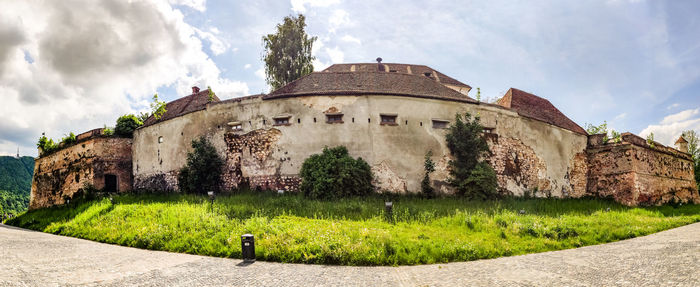 Exterior of old building against sky