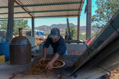 Man working at construction site