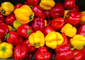 Full frame shot of yellow bell peppers