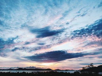 Low angle view of dramatic sky during sunset