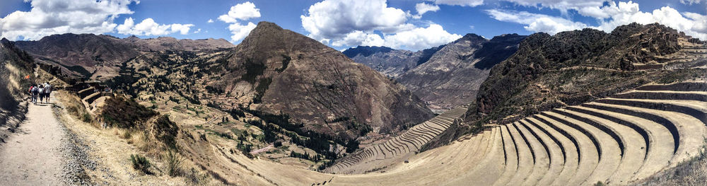 Panoramic view of landscape and mountains against sky