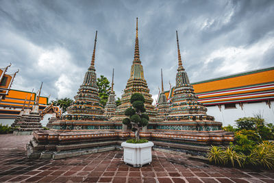 Low angle view of temple against sky