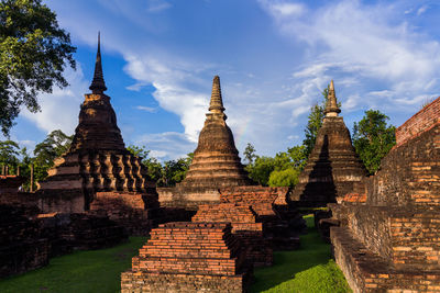 Panoramic view of temple against sky