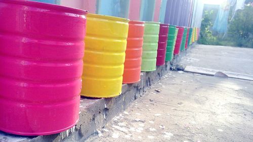 Close-up of multi colored row