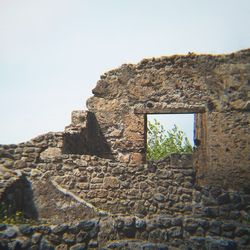 Low angle view of old ruin building