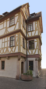 Low angle view of building against clear sky