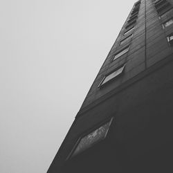 Low angle view of modern building against clear sky