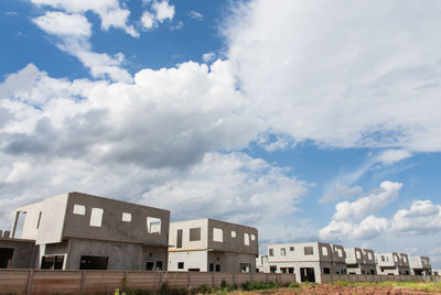 Low angle view of buildings against sky