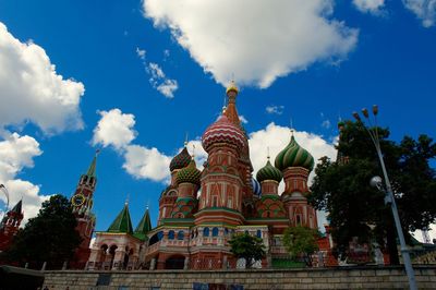 Low angle view of temple against sky