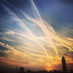 Low angle view of sky at sunset