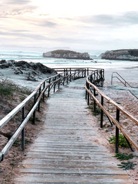 Scenic view of sea against sky during winter