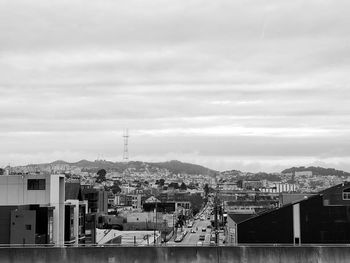 High angle view of cityscape