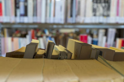 Close-up of books on table