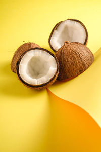 High angle view of banana on table