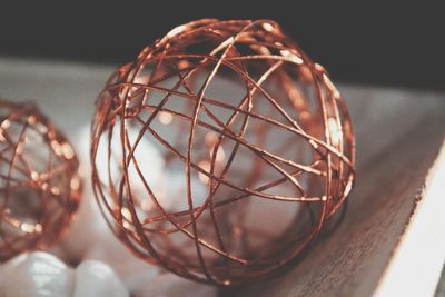 Close-up of christmas decoration on table