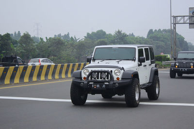 Vintage car on road