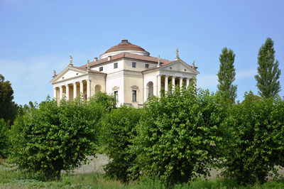 Low angle view of built structure against clear sky