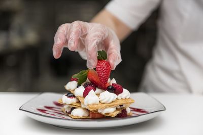 Close-up of dessert in plate