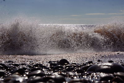 Close-up of sea against sky