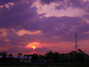 Low angle view of dramatic sky during sunset