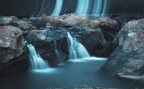 Scenic view of waterfall