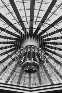 High angle view of spiral staircase in building