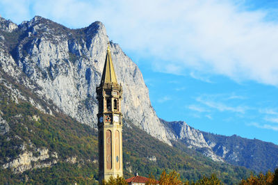 Low angle view of mountain against sky