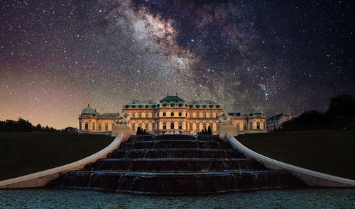 View of building against sky at night