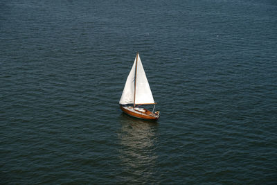 Boat sailing on sea