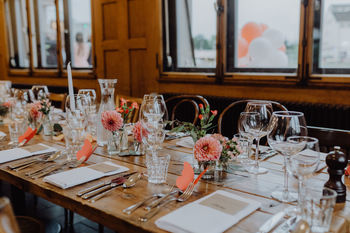 Dining table at restaurant