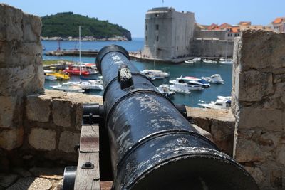 View of fort against sea