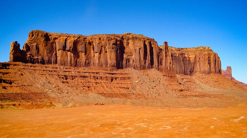 Scenic view of landscape against clear blue sky