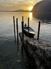 October sunset in iseo lake 