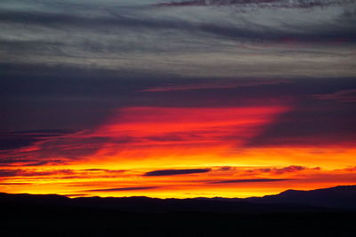 Scenic view of dramatic sky during sunset