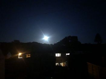Silhouette buildings against sky at night