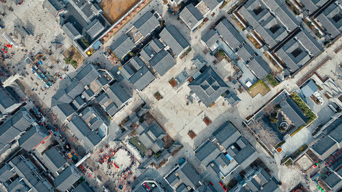 Aerial photography of traditional chinese architecture in the ancient city of jimo